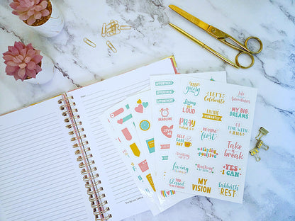 Decorative Faith-Inspired Sticker Sheets | Value Pack Sets